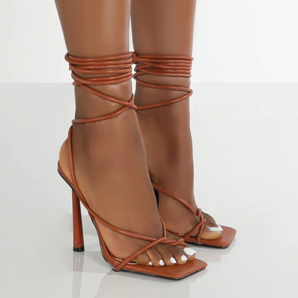 Public Desire Brown Lace up heels